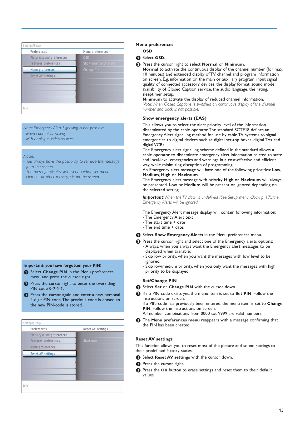 Philips flat HDTV 32PF7320A 32" LCD digital cable ready with Pixel Plus User Manual | Page 17 / 48