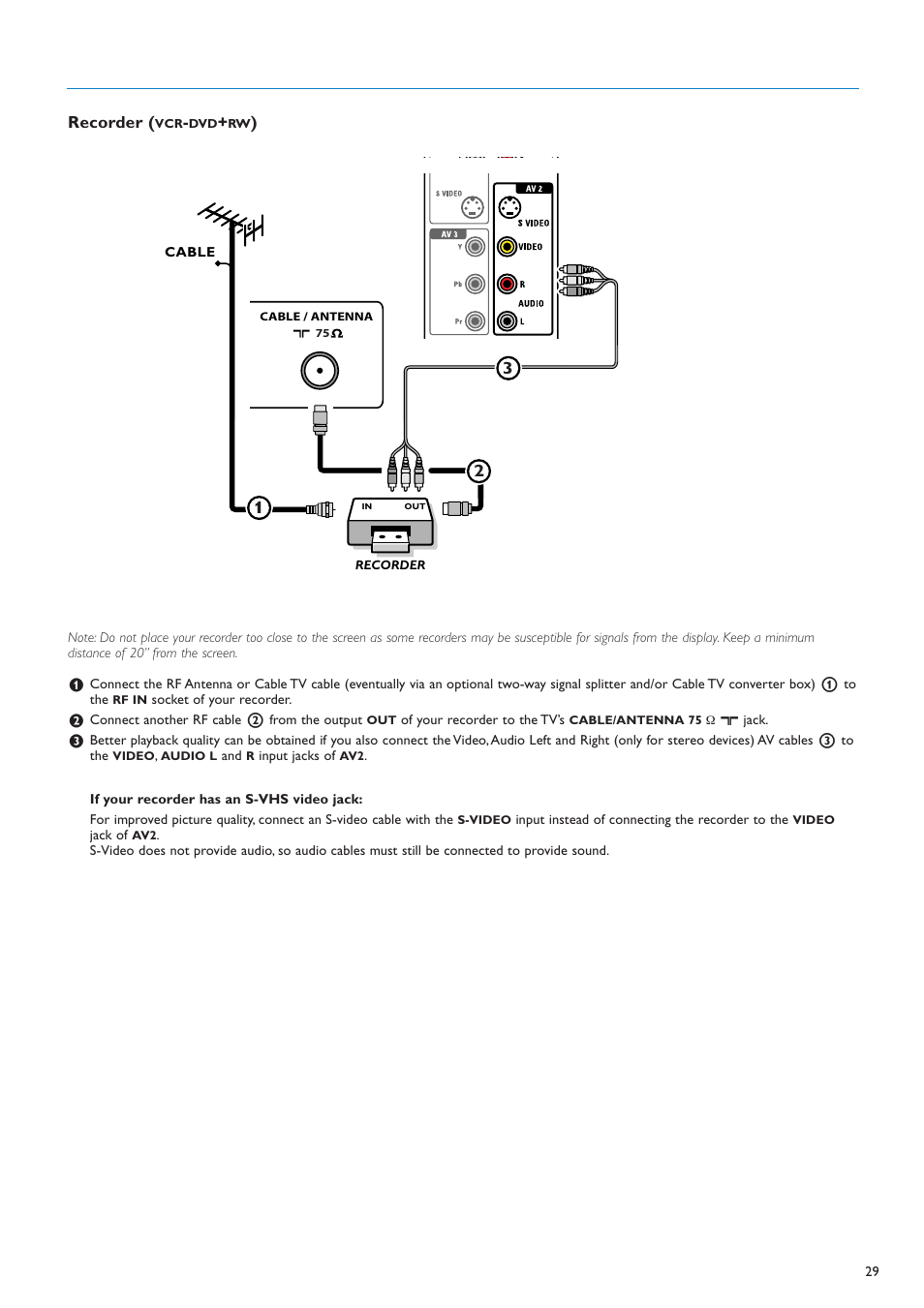 32 recorder | Philips flat HDTV 32PF7320A 32" LCD digital cable ready with Pixel Plus User Manual | Page 31 / 48