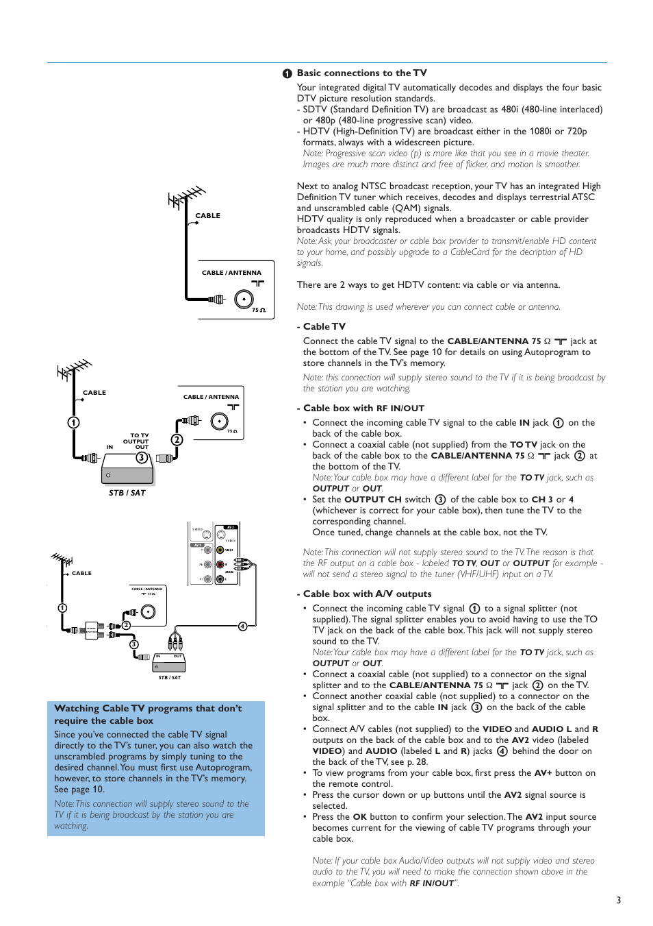 Philips flat HDTV 32PF7320A 32" LCD digital cable ready with Pixel Plus User Manual | Page 5 / 48