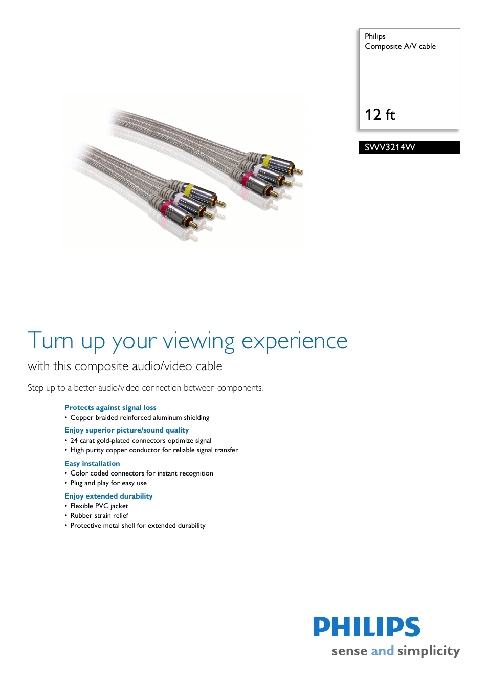 Philips SWV3214W-27 User Manual | 2 pages