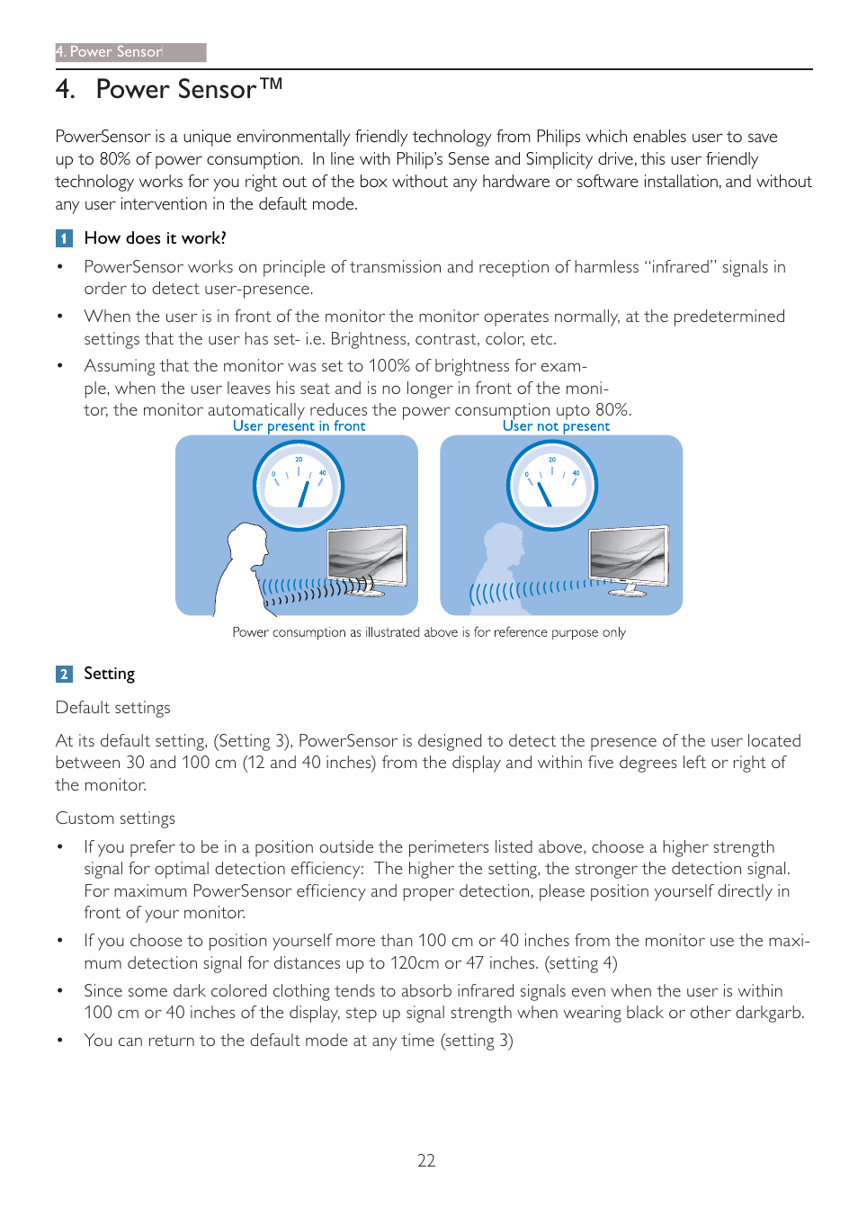 Power sensor | Philips 273P3PHES-00 User Manual | Page 24 / 55