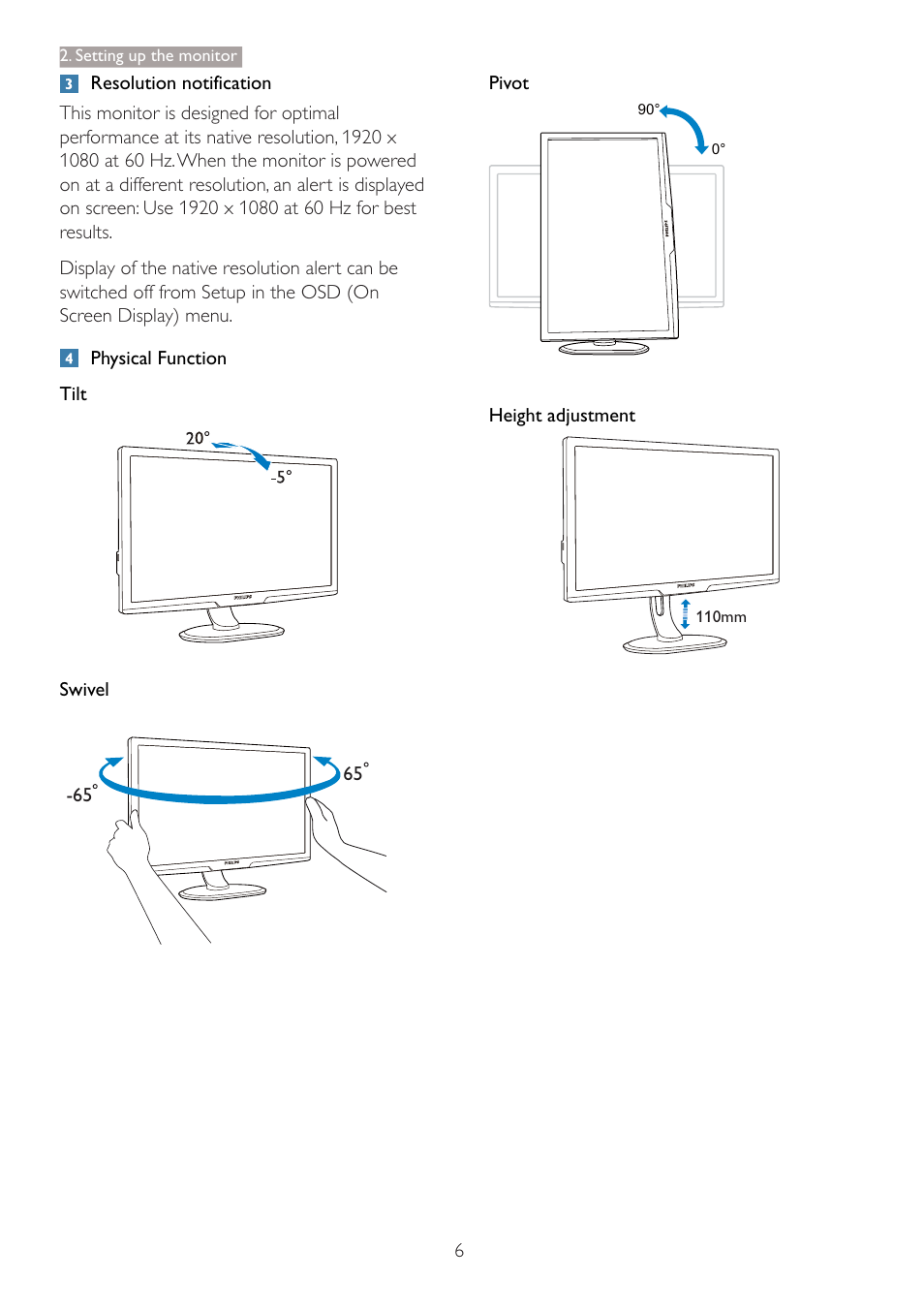 Philips 273P3PHES-00 User Manual | Page 8 / 55