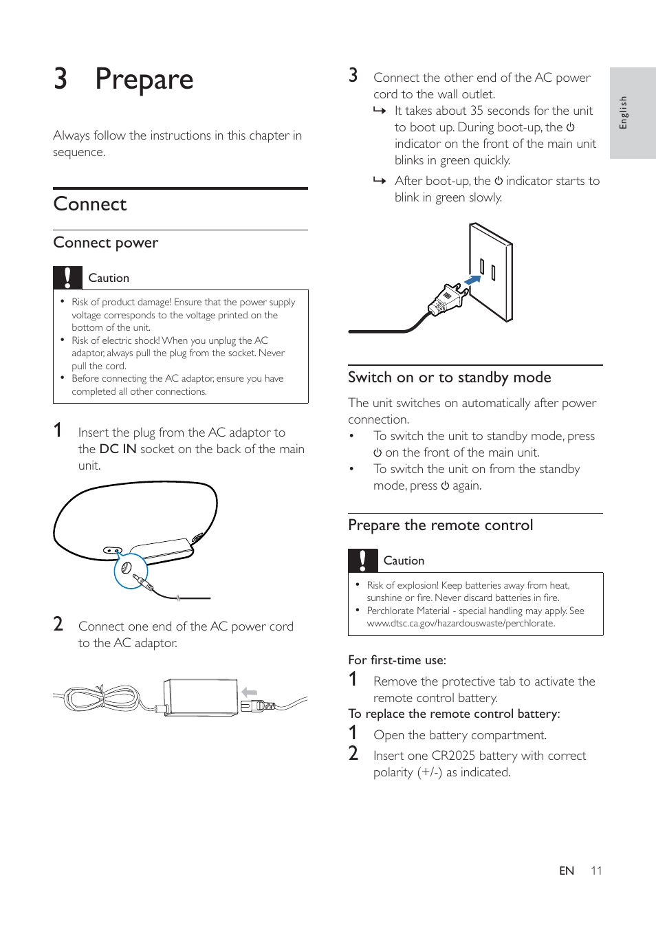 3 prepare | Philips DS8800W-37 User Manual | Page 10 / 25