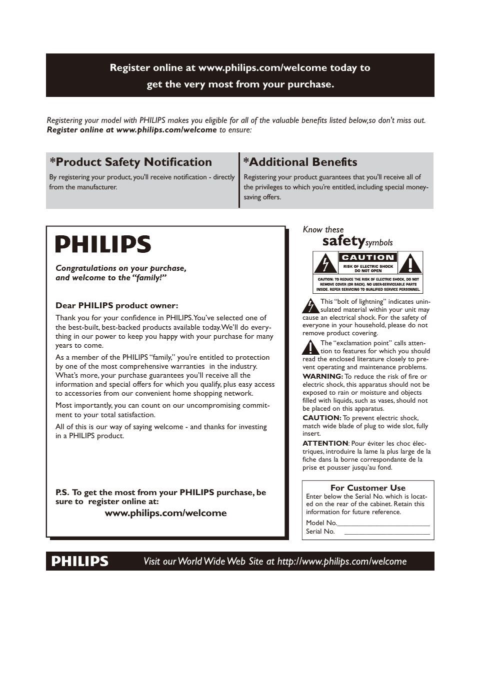 Product safety notiﬁcation *additional benefits | Philips DS8800W-37 User Manual | Page 2 / 25