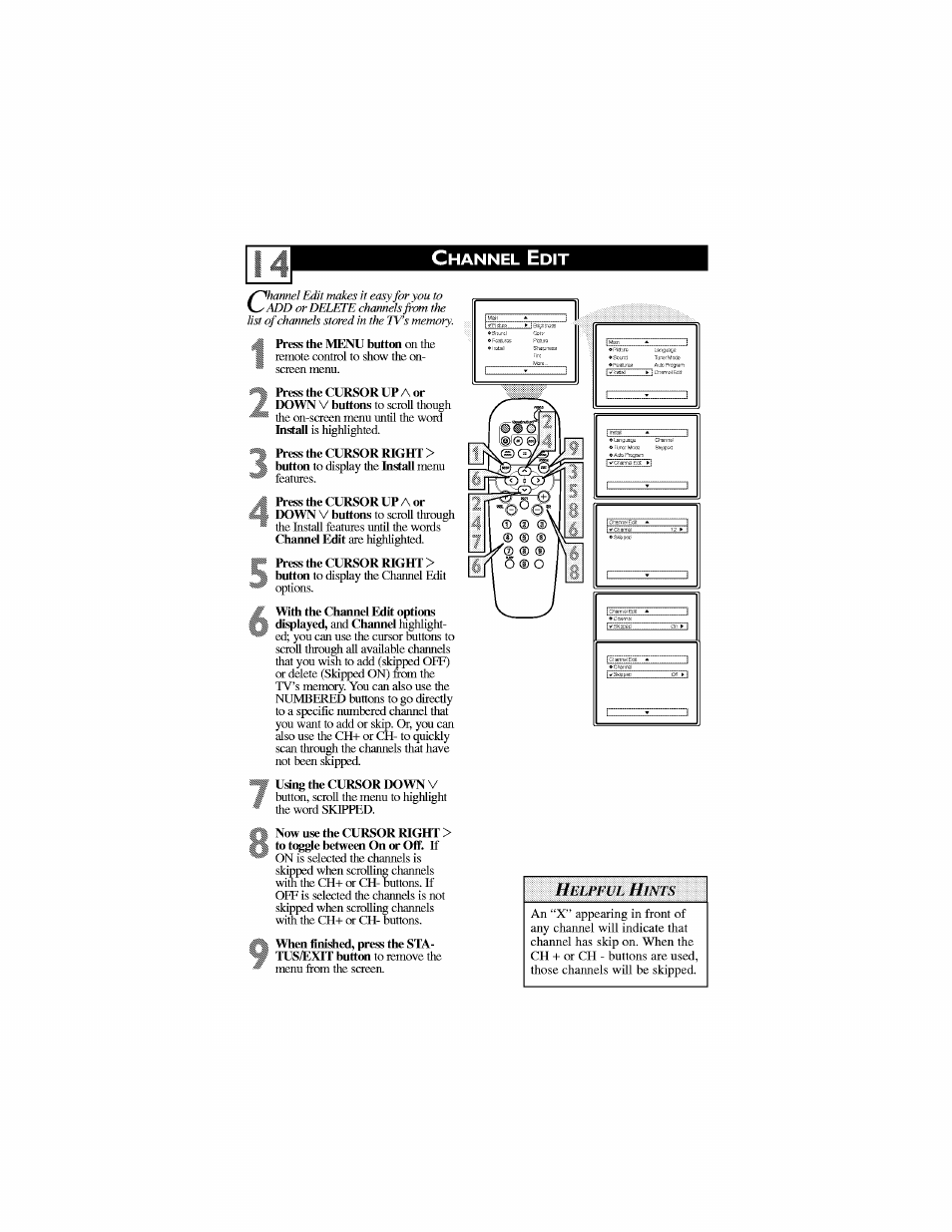 Channel edit | Philips 27PT6442-37 User Manual | Page 18 / 42