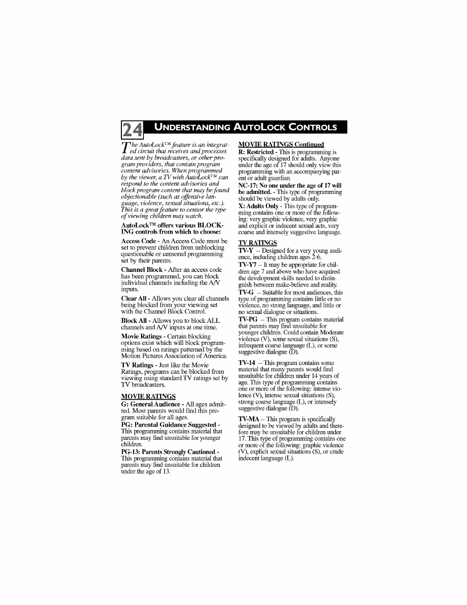 Understanding autolock controls, Understanding autolock | Philips 27PT6442-37 User Manual | Page 28 / 42