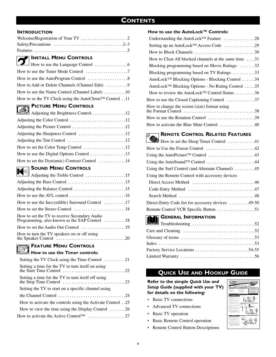 Ontents i | Philips 32PT740H37A User Manual | Page 4 / 56