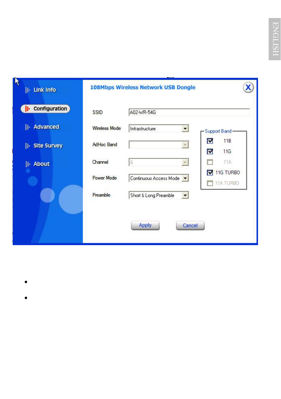 2 configuration, Engl ish | Atlantis Land A02-UP-W108 User Manual | Page 20 / 87