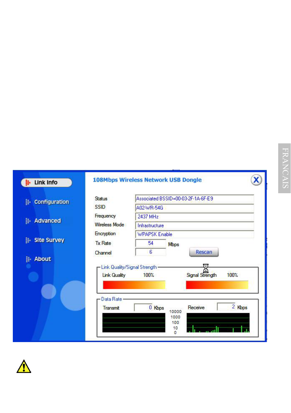 1 menu "link info, Franc a is | Atlantis Land A02-UP-W108 User Manual | Page 73 / 87