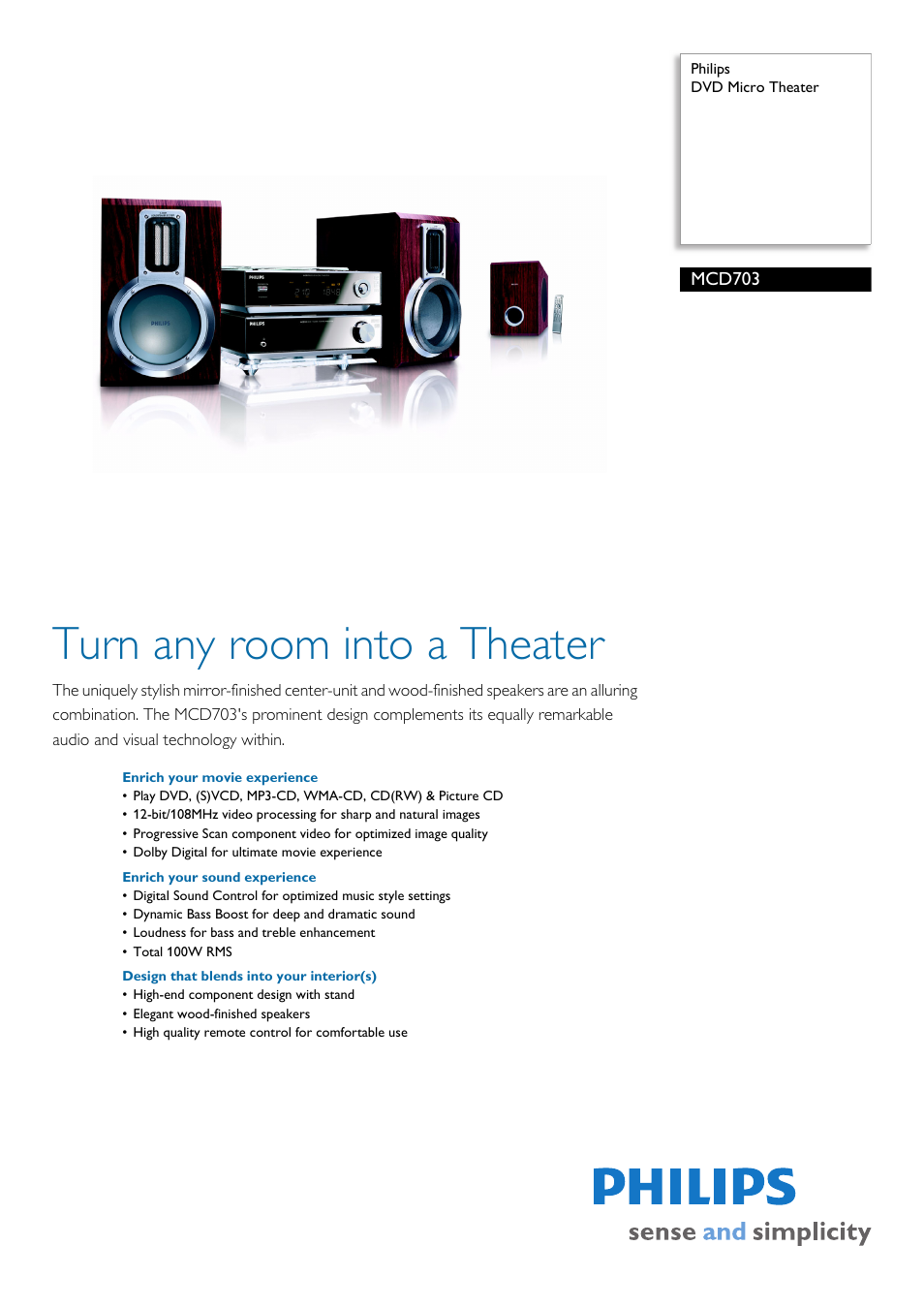 Philips MCD703-37 User Manual | 3 pages