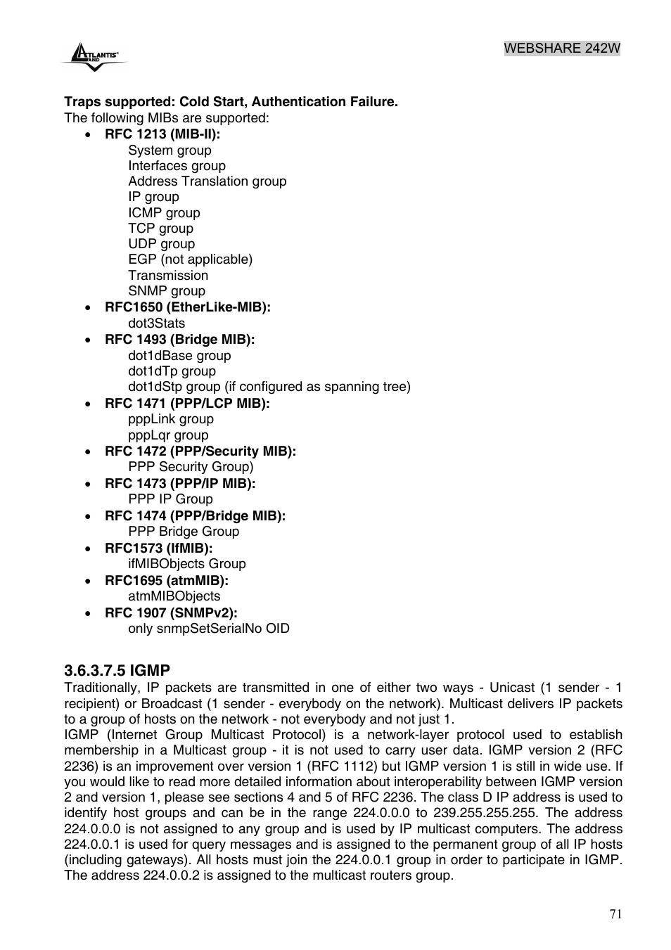 Atlantis Land A02-RA242-W54 User Manual | Page 77 / 84