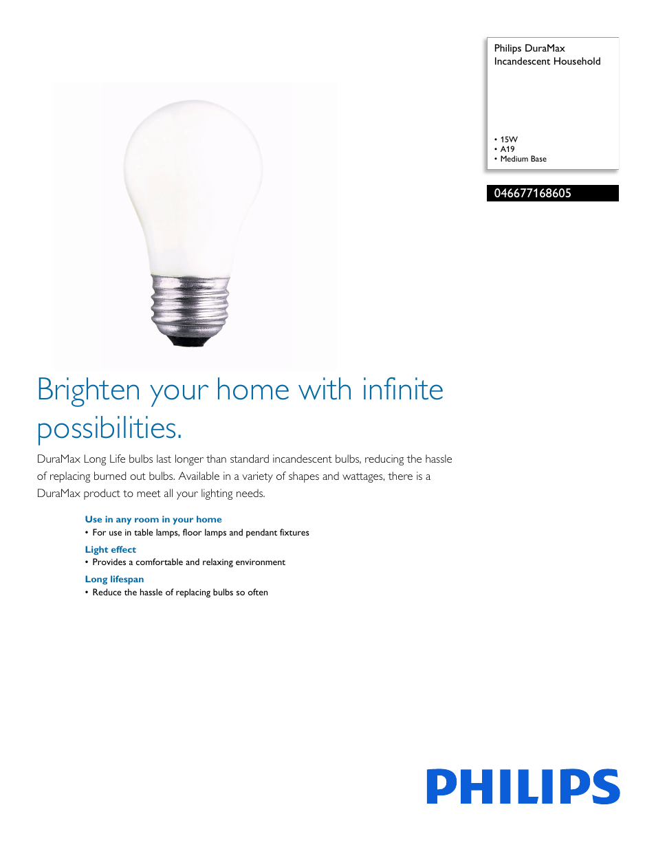 Philips 046677168605 User Manual | 2 pages