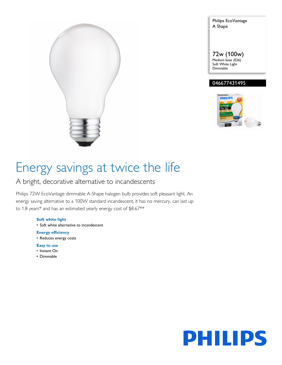 Philips 046677431495 User Manual | 2 pages