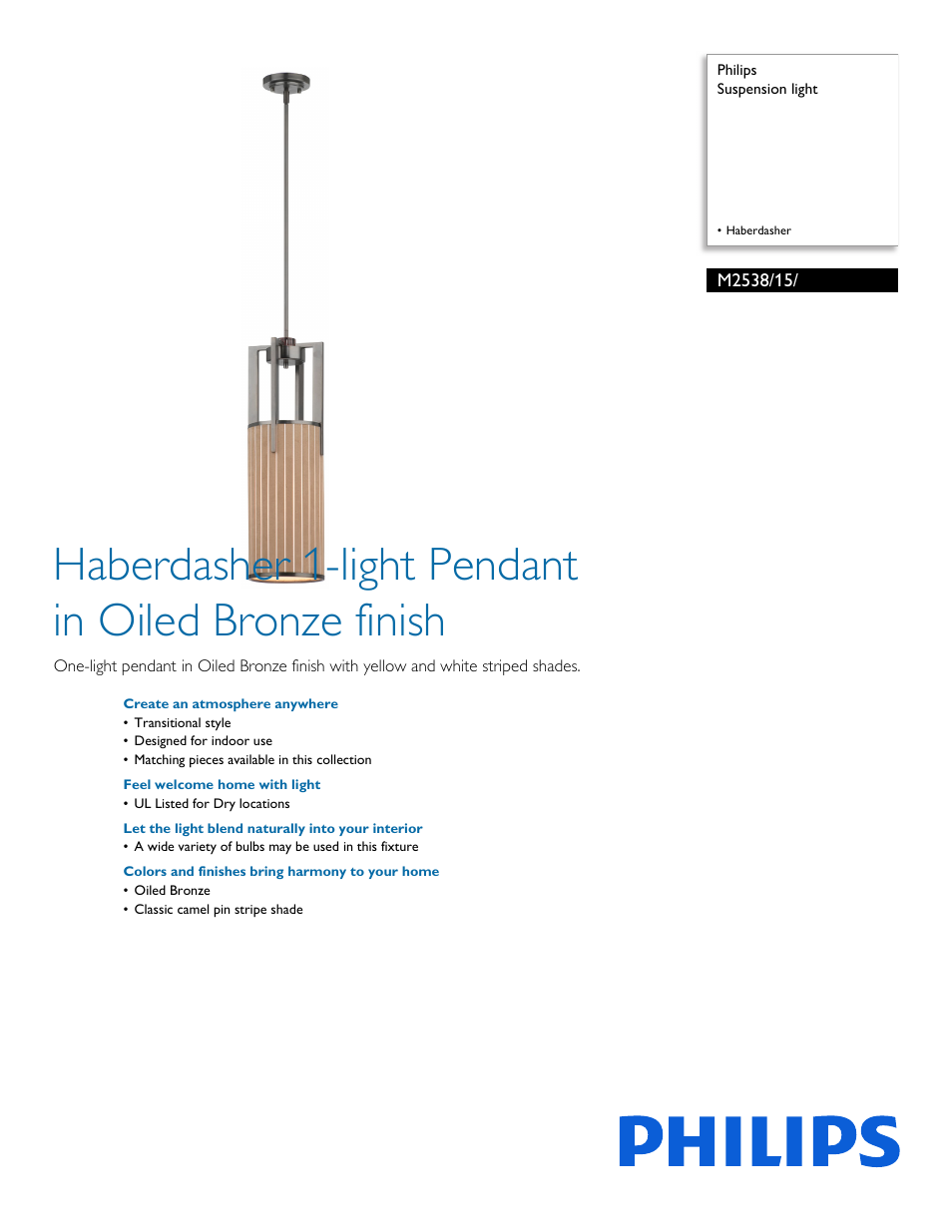 Philips M253815 User Manual | 2 pages