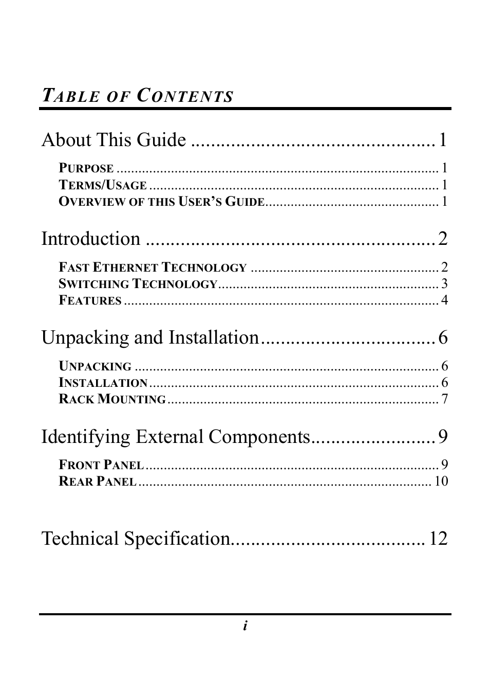 About this guide, Introduction, Unpacking and installation | Identifying external components, Technical specification | Atlantis Land A02-F16(24)/M2 User Manual | Page 3 / 17