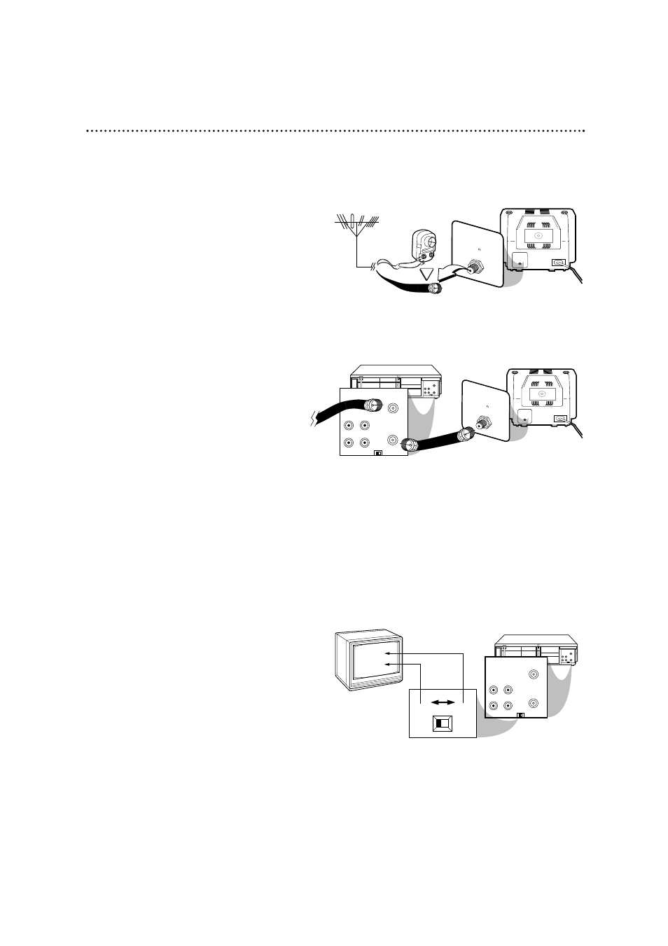 Disconnect the antenna or cable from your tv, Plug in the power cords of the tv and the vcr | Philips VRKD11YL99 User Manual | Page 7 / 43