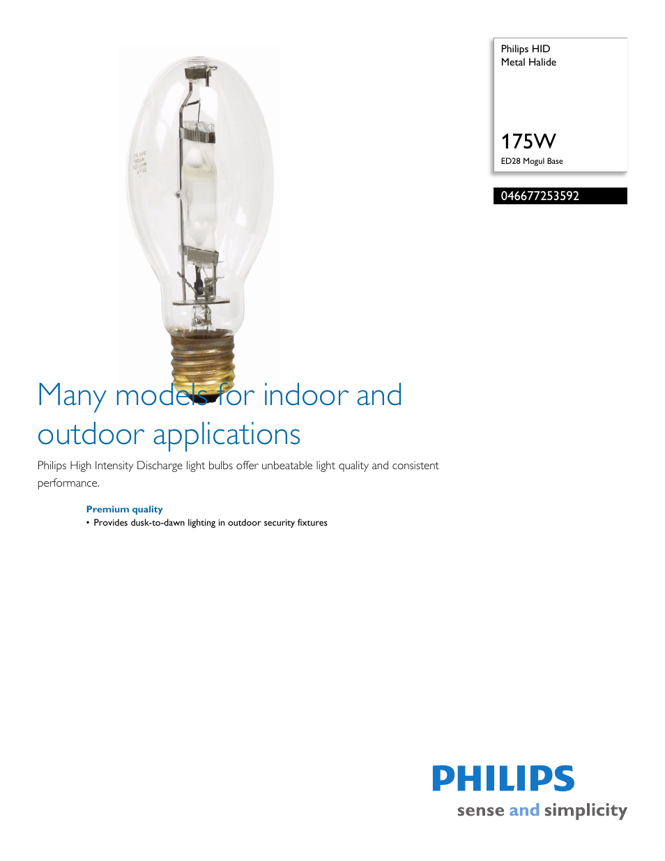 Philips 046677253592 User Manual | 2 pages