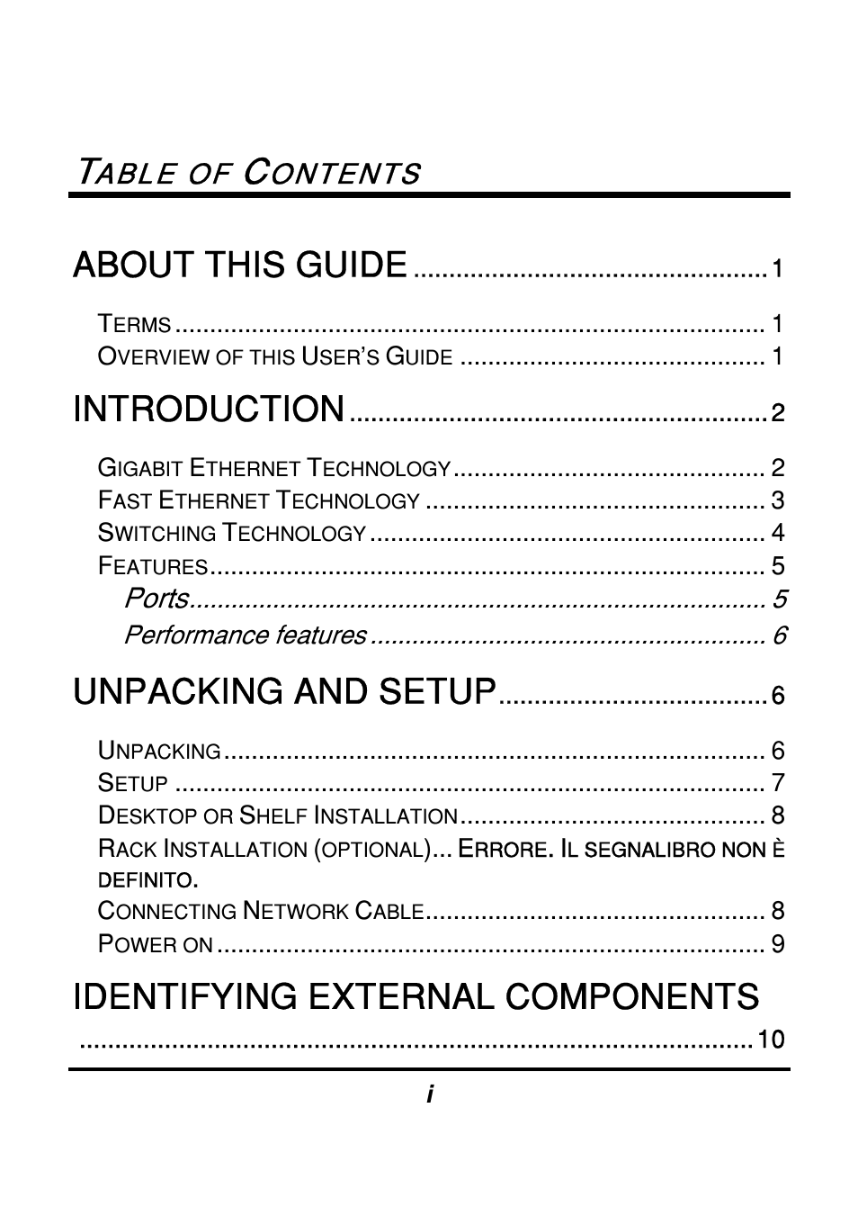 About this guide, Introduction, Unpacking and setup | Identifying external components, Able of, Ontents, Ports | Atlantis Land 8 ports 10/100/1000Mbps User Manual | Page 3 / 19