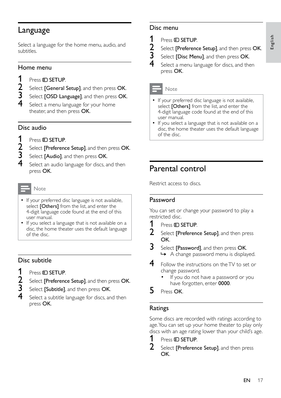 Video options, Picture options, Slideshows | Picture slideshows, Musical slideshows, Radio, Language, Parental control | Philips HTS3531-F7 User Manual | Page 19 / 28