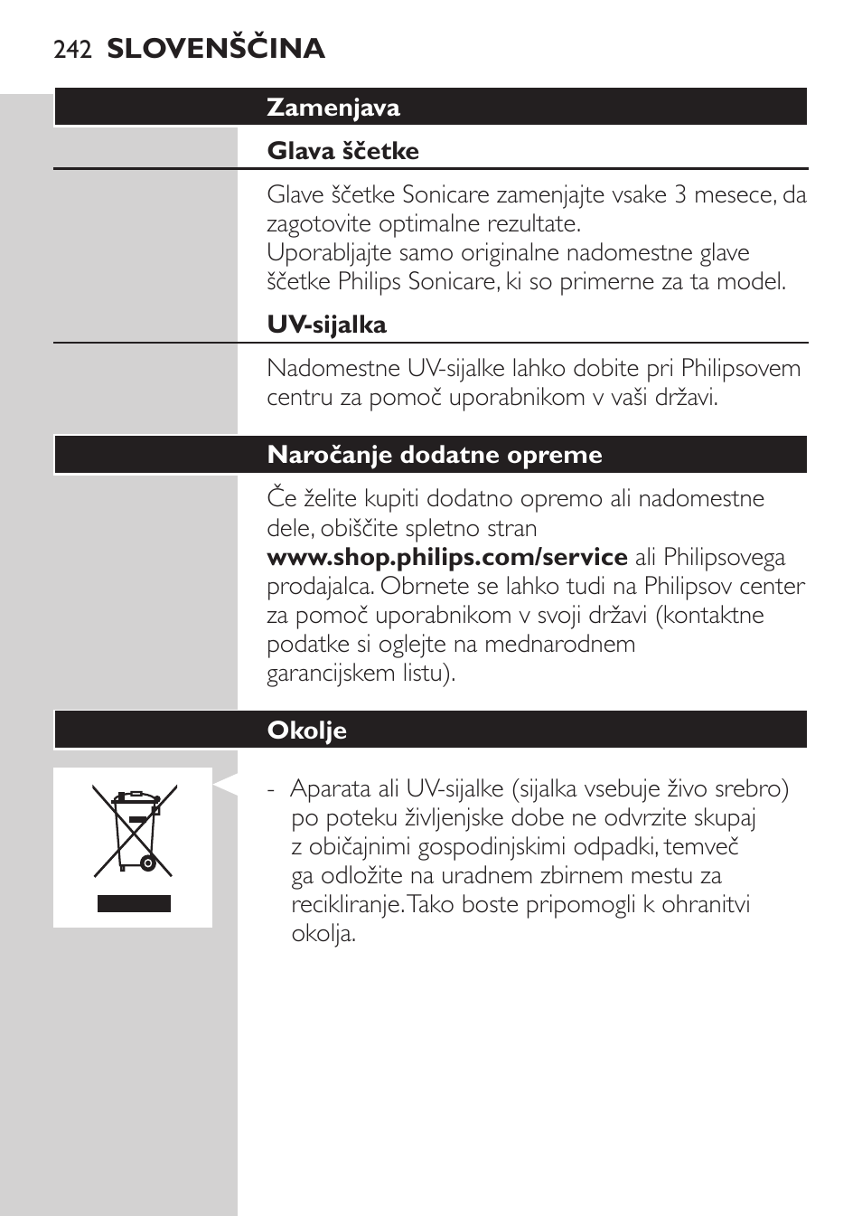 Philips Sonicare HealthyWhite Rechargeable sonic toothbrush HX6731-34 3 Modes 2 brush heads Whitening pen User Manual | Page 242 / 282
