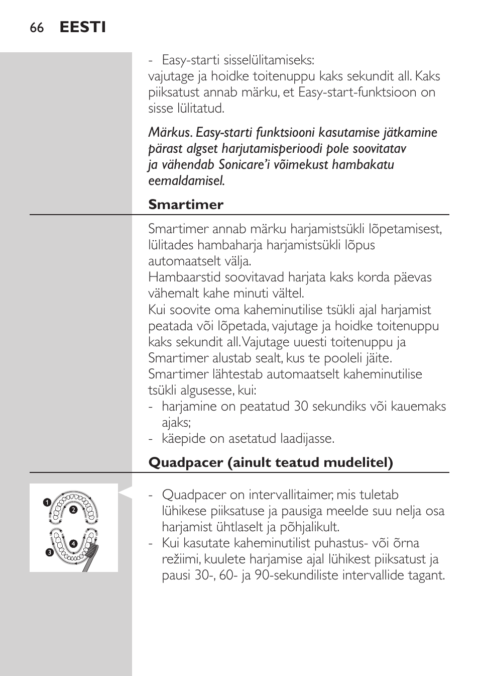 Philips Sonicare HealthyWhite Rechargeable sonic toothbrush HX6731-34 3 Modes 2 brush heads Whitening pen User Manual | Page 66 / 282