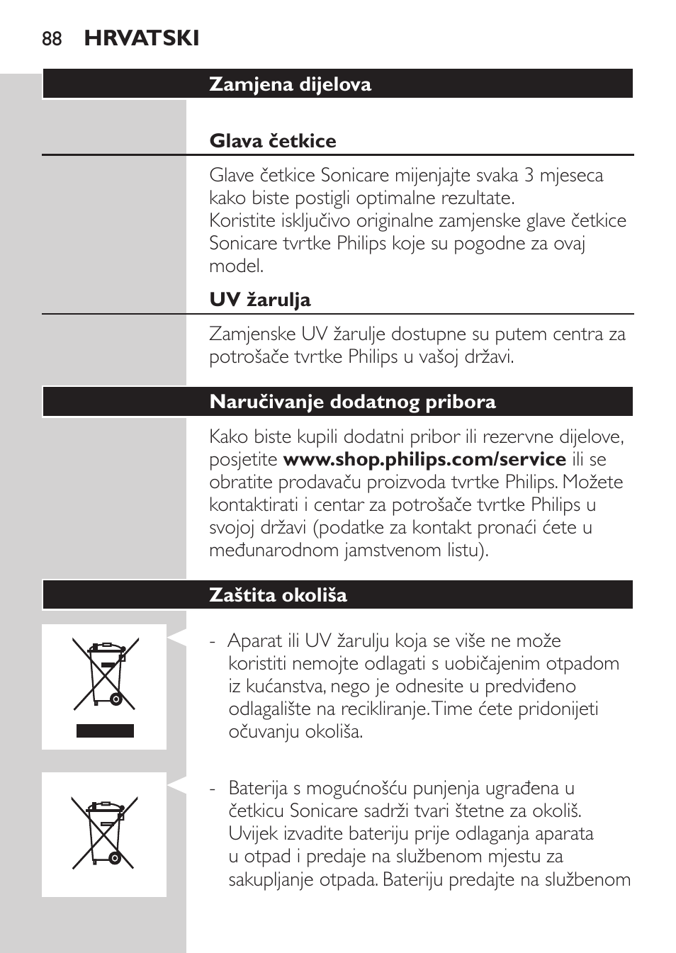 Philips Sonicare HealthyWhite Rechargeable sonic toothbrush HX6731-34 3 Modes 2 brush heads Whitening pen User Manual | Page 88 / 282