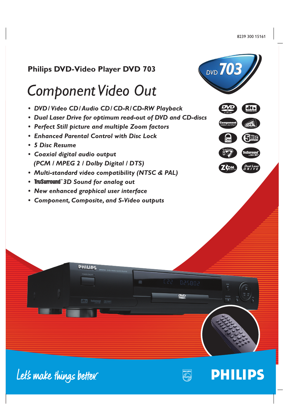 Philips DVD703AT User Manual | 2 pages