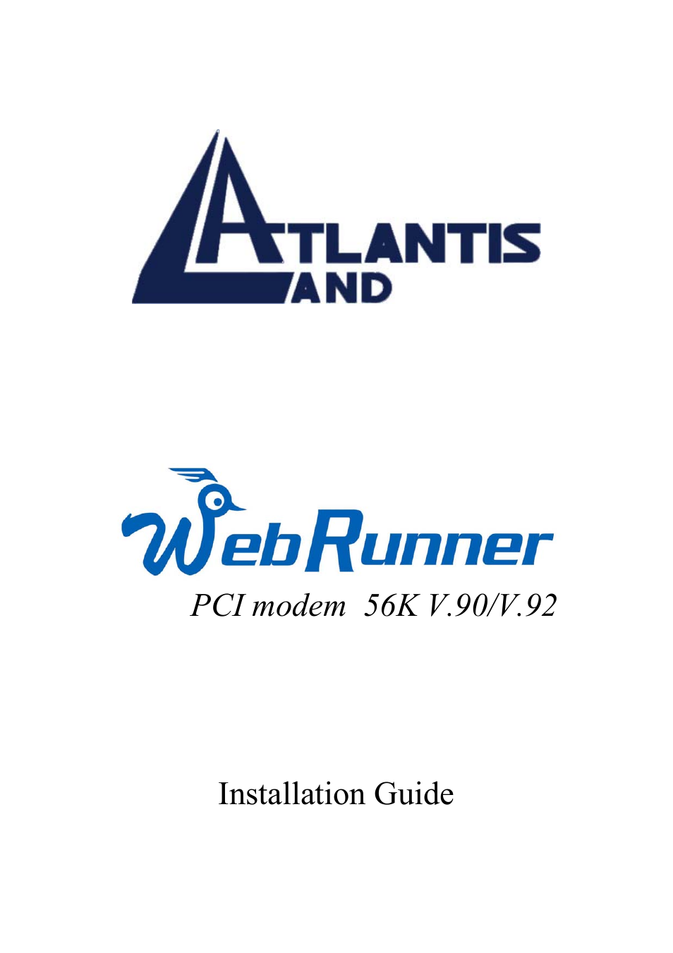 Atlantis Land 56K V.90/V.92 User Manual | 20 pages