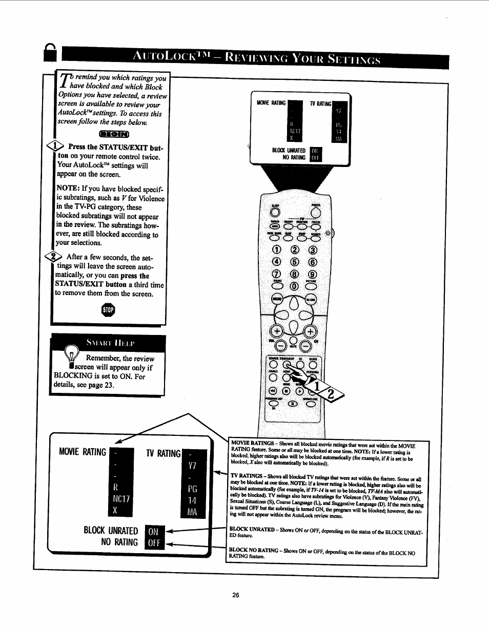 S> oo-cp> (^), O ® o, Airiolock*''* - ri:\ lew inc y | D (d (d (d (d, Block unrated no rating | Philips 26LL500 User Manual | Page 26 / 52