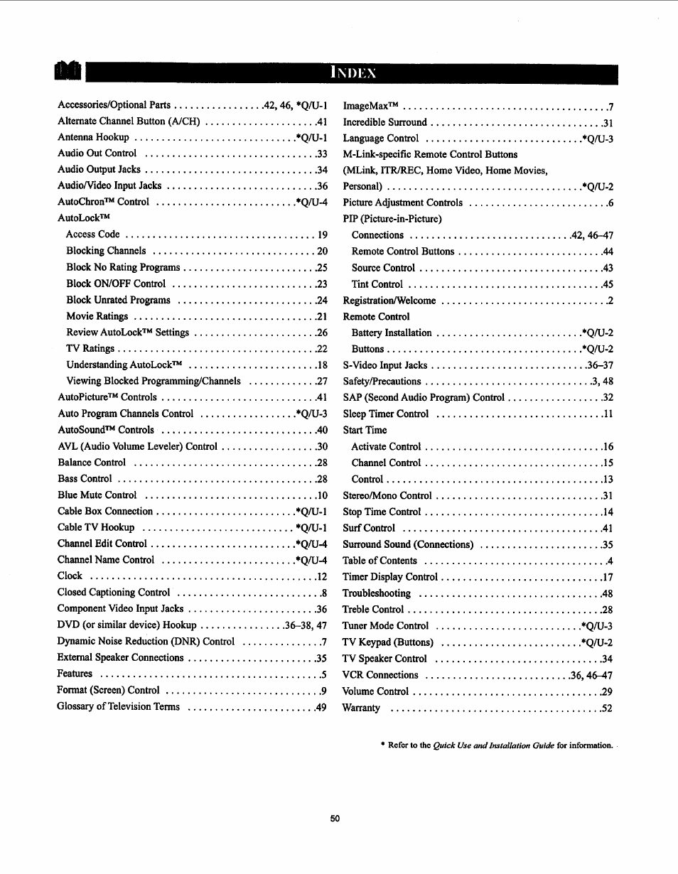 Index | Philips 26LL500 User Manual | Page 50 / 52