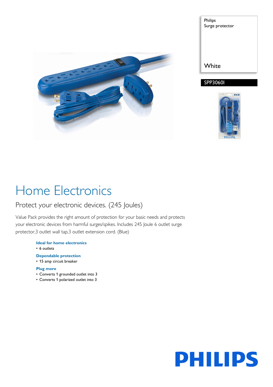 Philips SPP3060I-17 User Manual | 2 pages