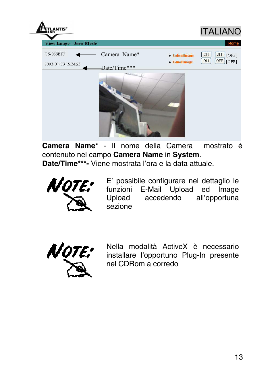 Italiano | Atlantis Land A02-IPCAM-W54 User Manual | Page 13 / 33
