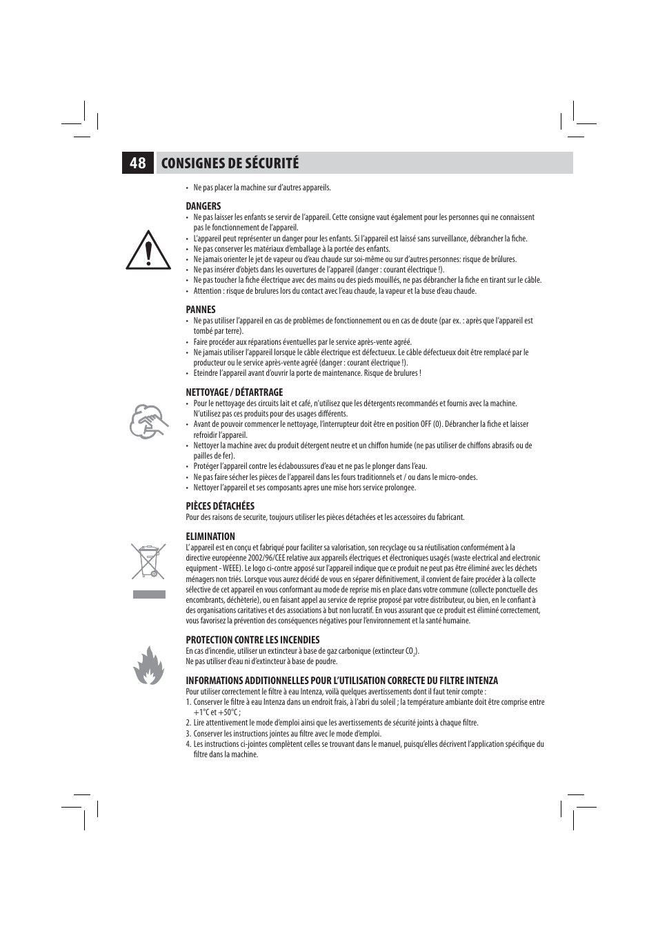 Consignes de sécurité | Philips 10003278 User Manual | Page 107 / 110