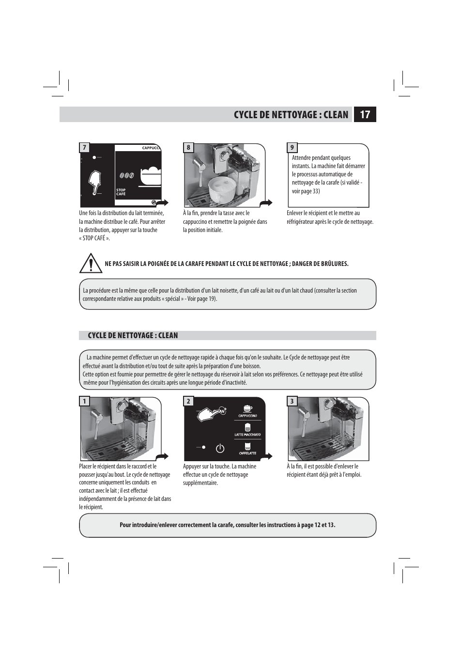 Cycle de nettoyage : clean | Philips 10003278 User Manual | Page 76 / 110