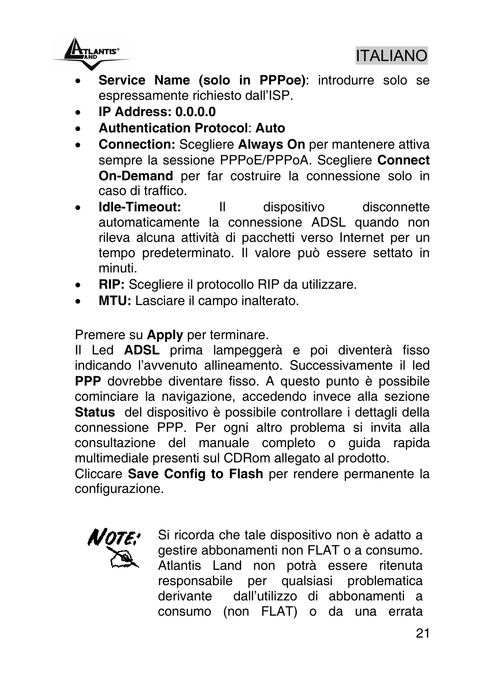 Italiano | Atlantis Land A02-RA440 User Manual | Page 21 / 81