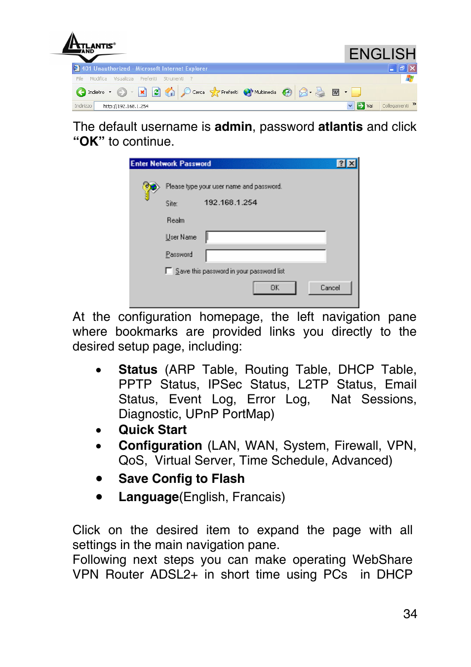 English | Atlantis Land A02-RA440 User Manual | Page 34 / 81