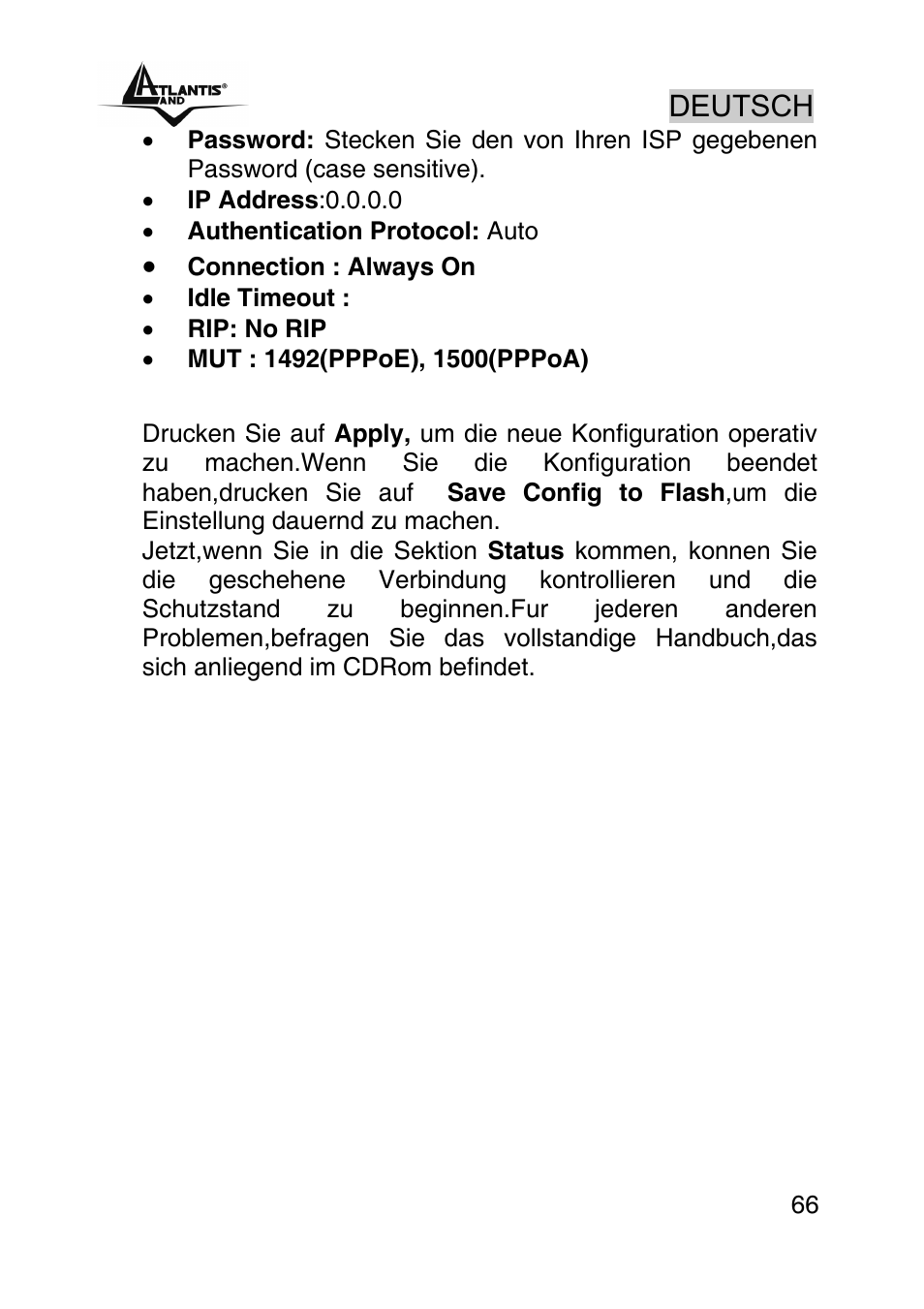 Deutsch | Atlantis Land A02-RA440 User Manual | Page 66 / 81