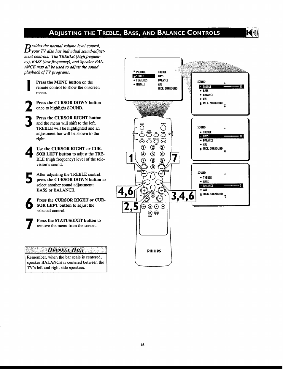 Helpful hint, D (§) | Philips 32PT830H User Manual | Page 15 / 56