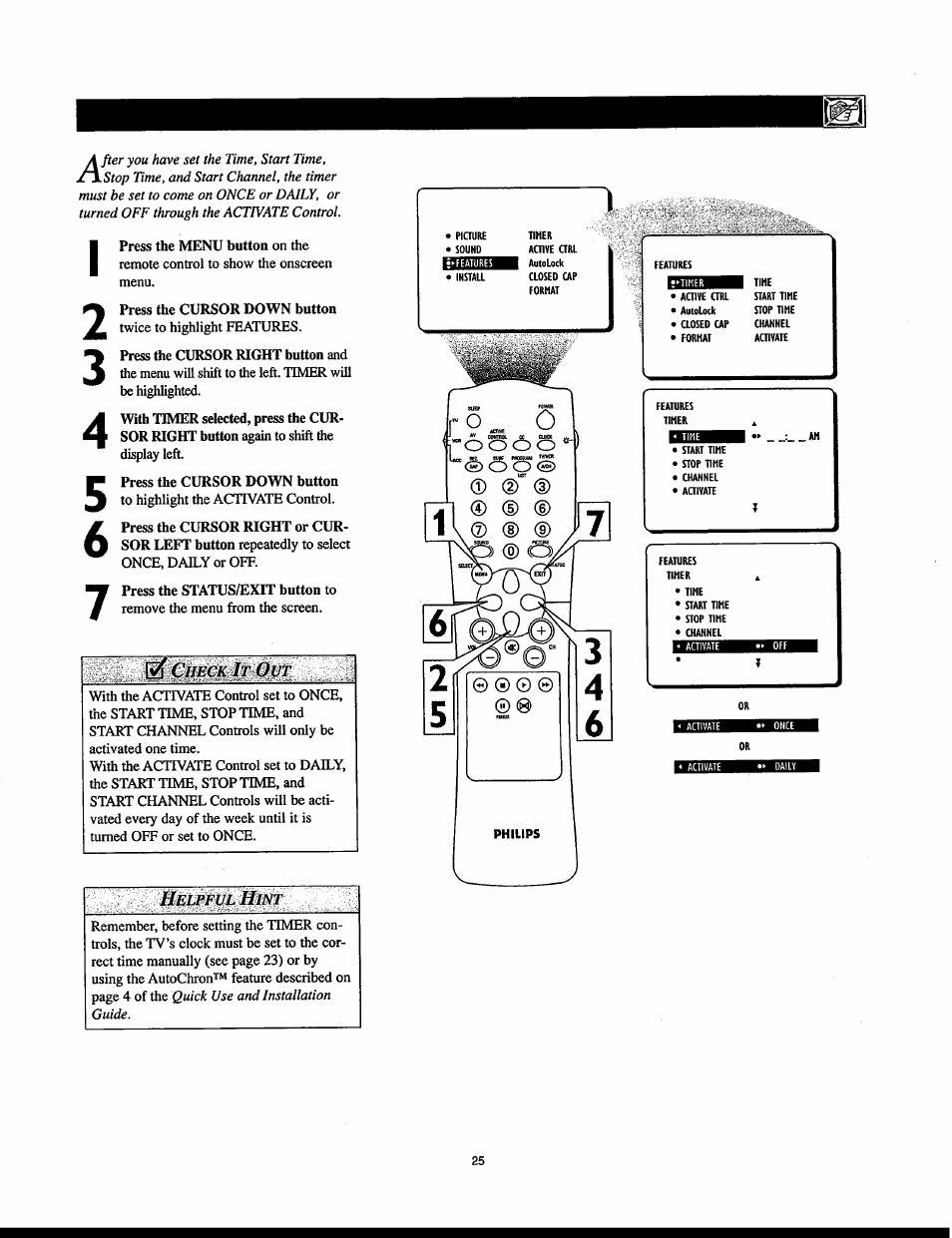 Ef check it out, Helpful hint, D (d | Philips 32PT830H User Manual | Page 25 / 56