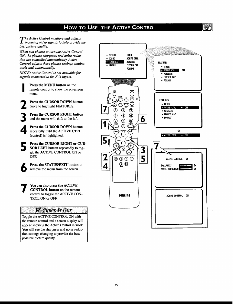 Ef check it out, D d) © ® (d, How to u | O ® (d d) © ® (d | Philips 32PT830H User Manual | Page 27 / 56