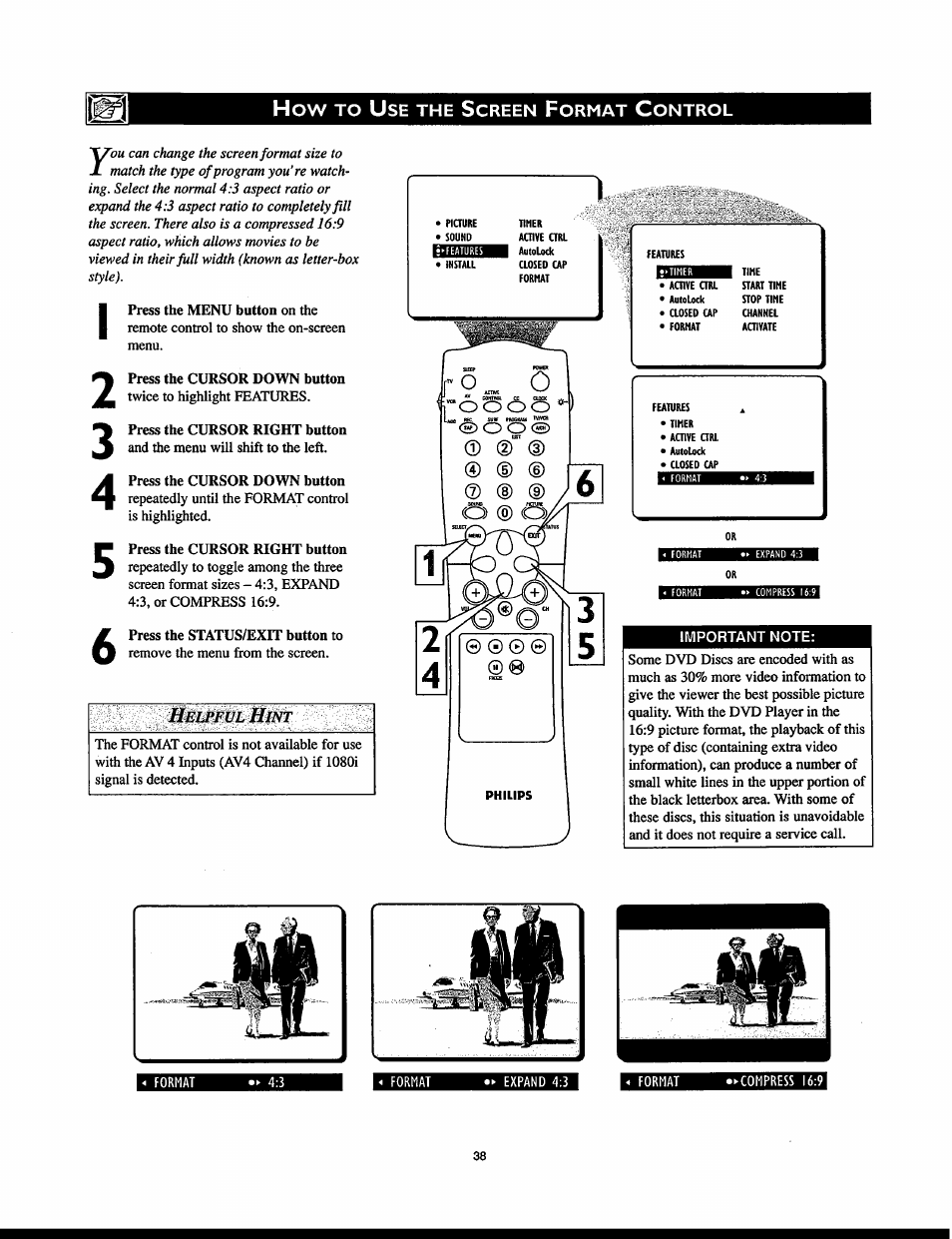 Helpful hint | Philips 32PT830H User Manual | Page 38 / 56