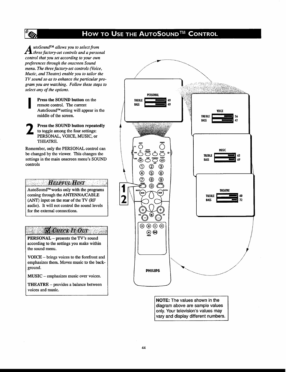 Helpful hint, It out | Philips 32PT830H User Manual | Page 44 / 56