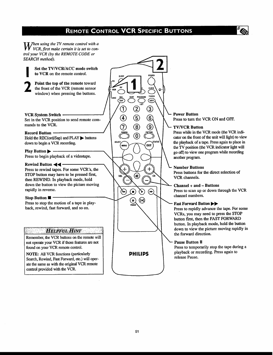 Vcr s | Philips 32PT830H User Manual | Page 51 / 56