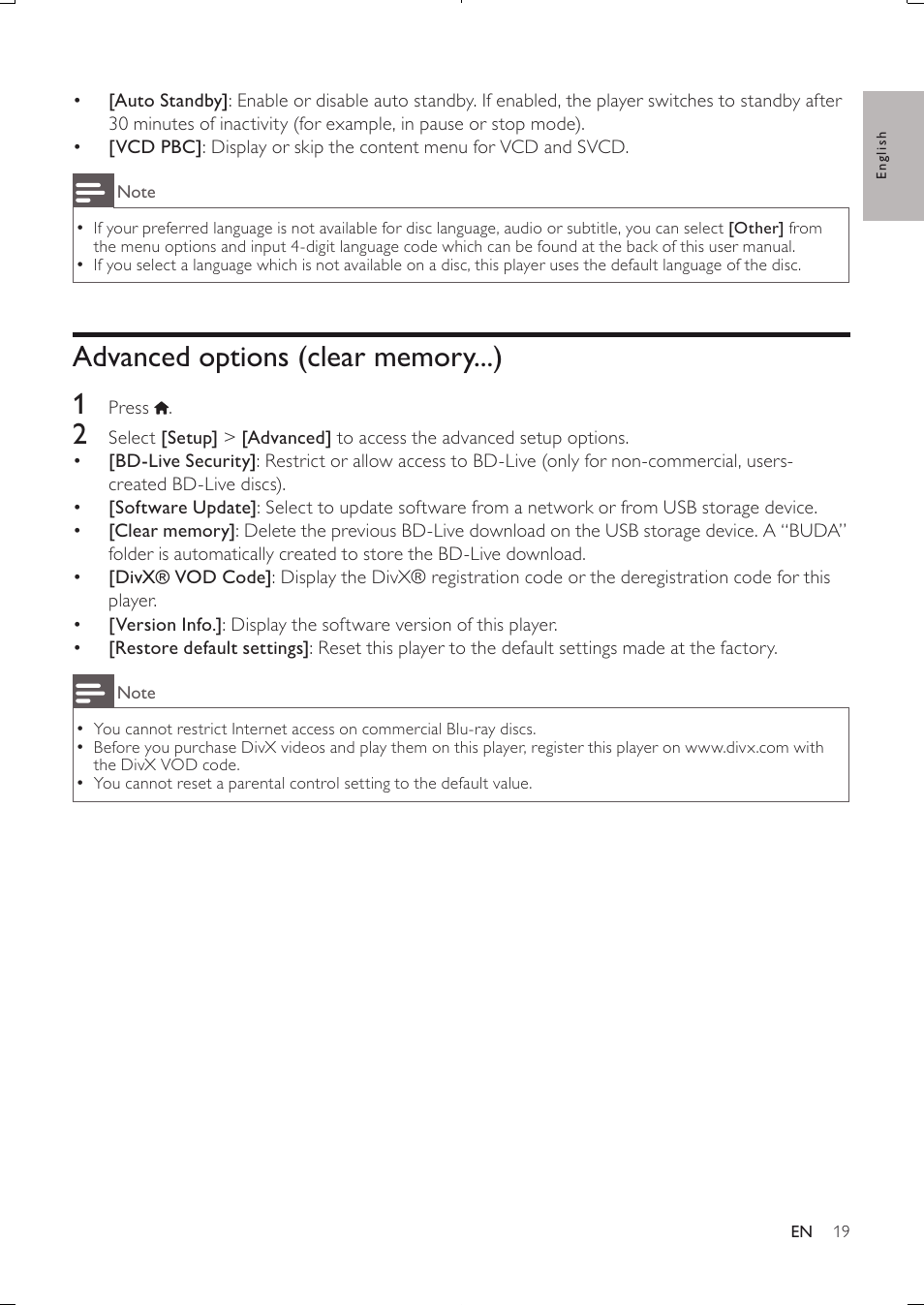 Philips BDP3250-05 User Manual | Page 18 / 52