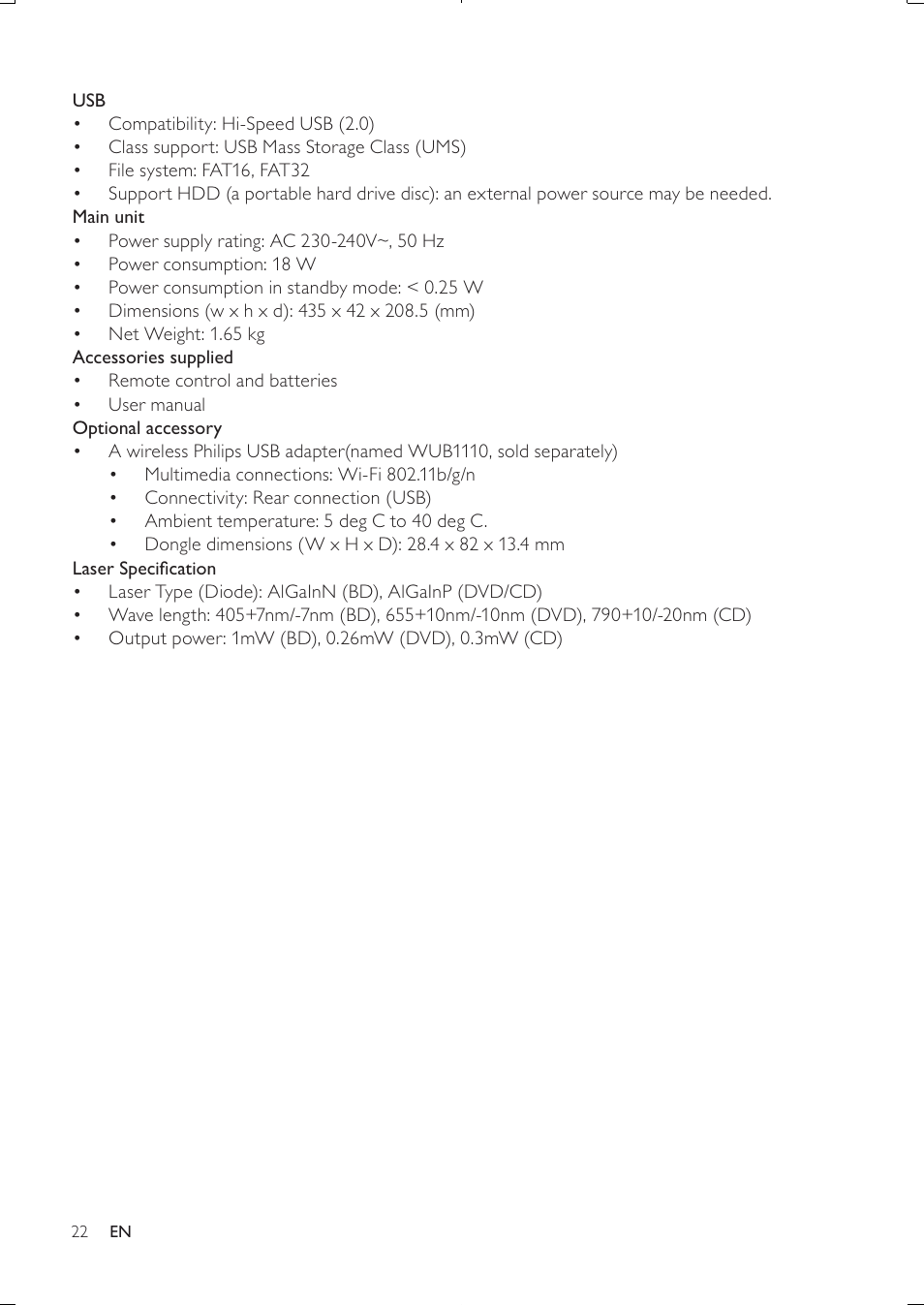 Philips BDP3250-05 User Manual | Page 21 / 52