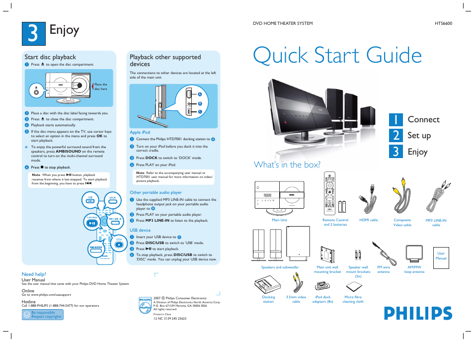 Philips HTS6600-37 User Manual | 2 pages