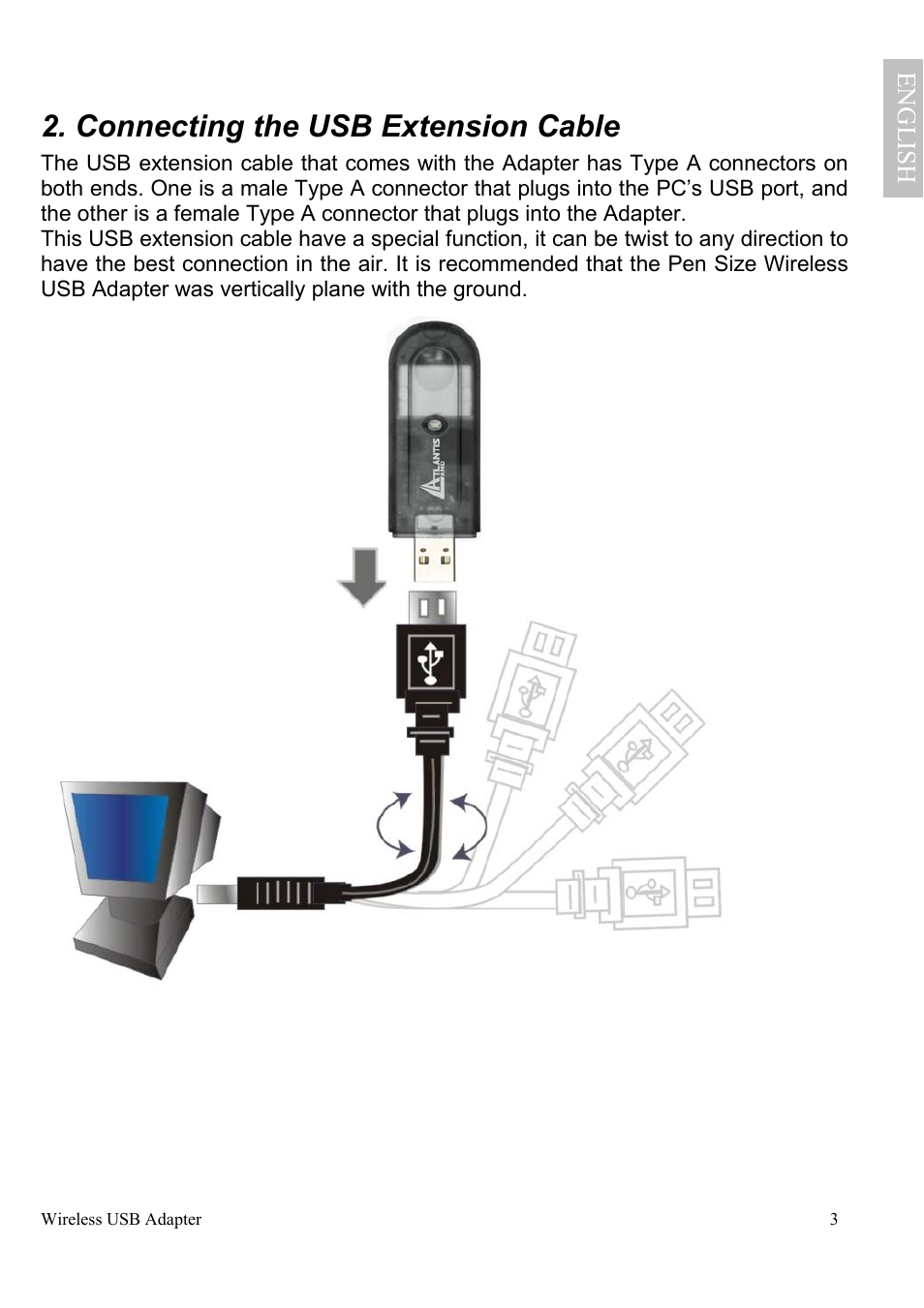 Connecting the usb extension cable | Atlantis Land A02-UP-W54 User Manual | Page 10 / 75