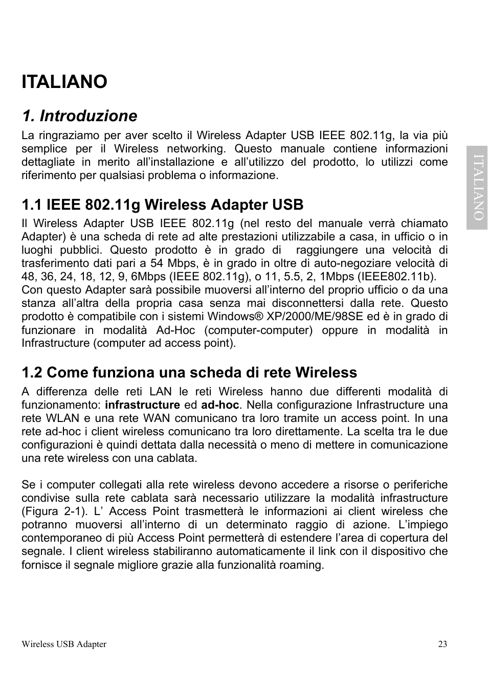 Italiano, Introduzione | Atlantis Land A02-UP-W54 User Manual | Page 30 / 75