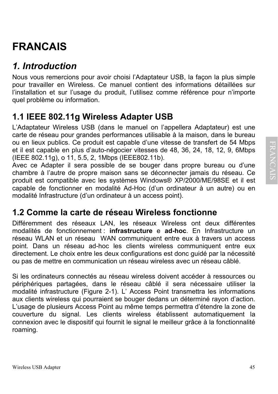 Francais, Introduction | Atlantis Land A02-UP-W54 User Manual | Page 52 / 75