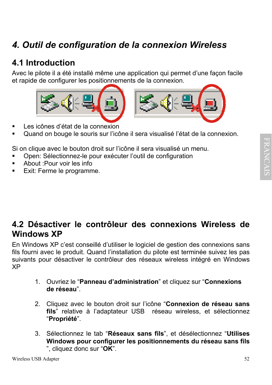 Outil de configuration de la connexion wireless, 1 introduction, Franc a is | Atlantis Land A02-UP-W54 User Manual | Page 59 / 75